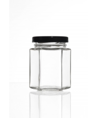 Hexagon 200 ml üveg palack lapkával